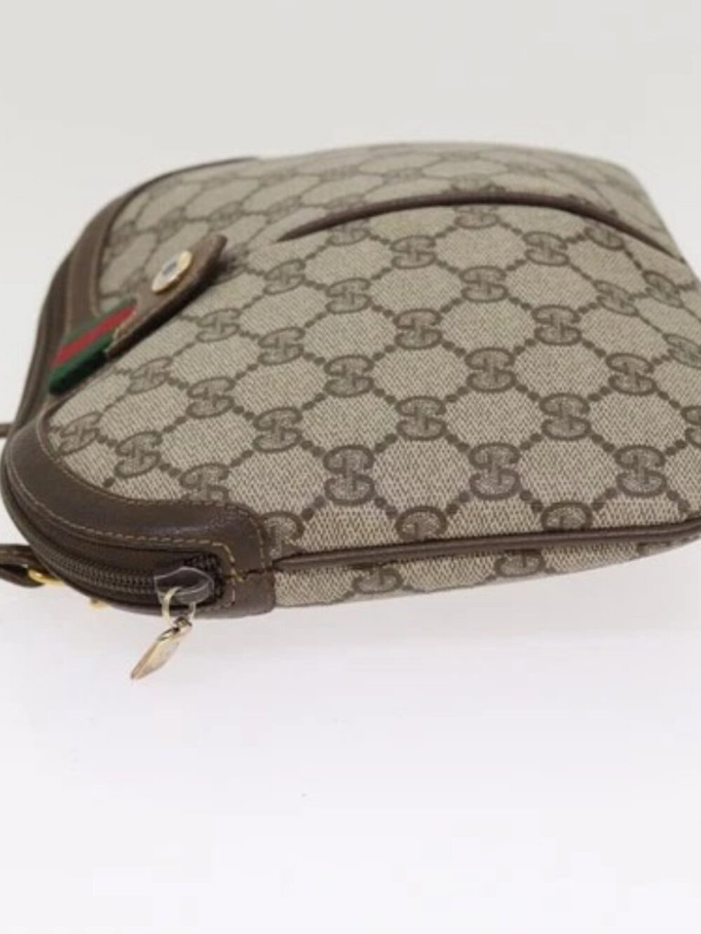 GUCCI GG Supreme Web Sherry Line Shoulder Bag PVC Beige 904 02 047 Auth 87866 - Picture 4 of 16